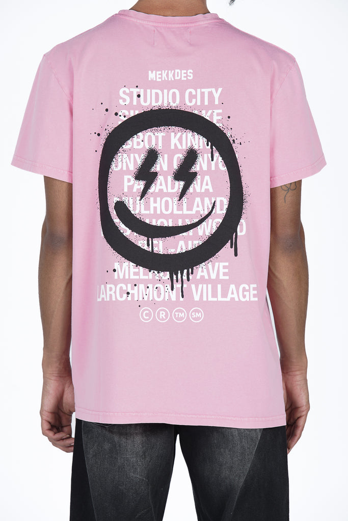 Camiseta HE rosa lavado L.A. smiley