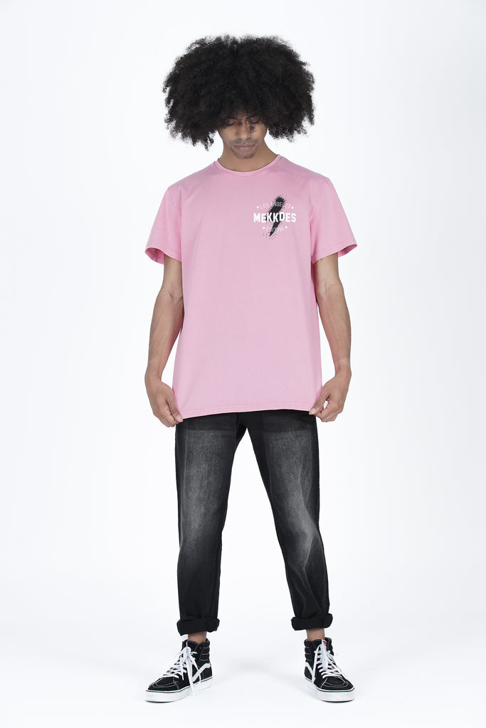 Camiseta HE rosa lavado L.A. smiley