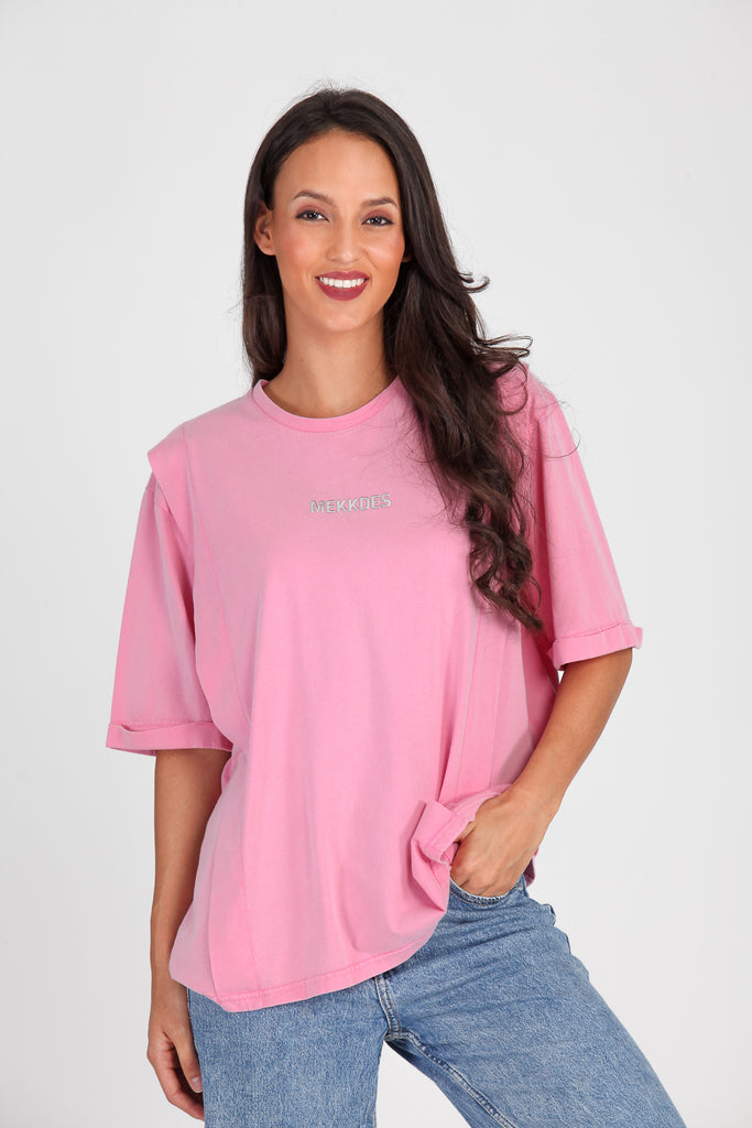 Camiseta logo rosa