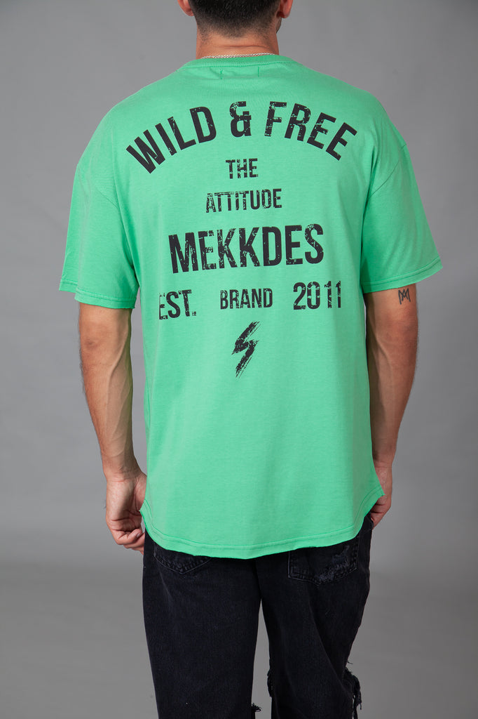 Camiseta HE WILD & FREE verde