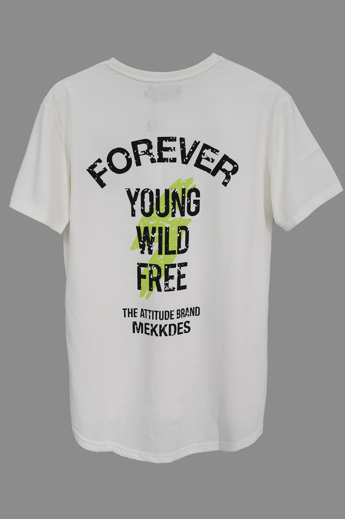 Camiseta HE "YOUNG, WILD & FREE " · CRUDO ·