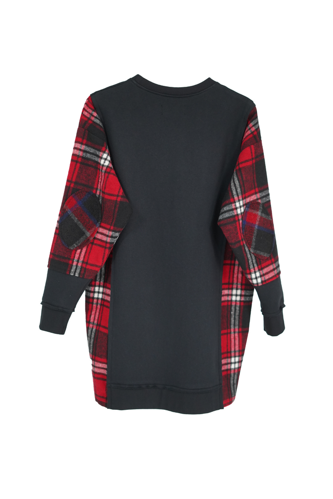 Vestido sudadera cuadros negro