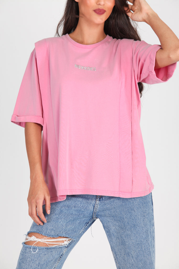 Camiseta logo rosa