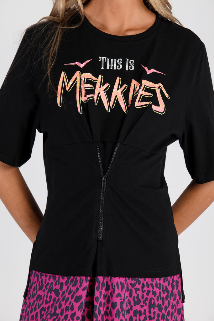 Vestido camiseta THIS IS MEKKDES Animal Print  · NEGRO & ROSA ·
