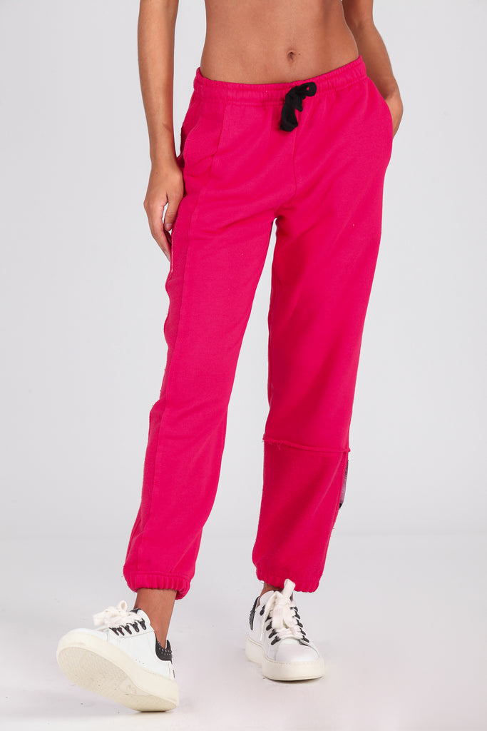 Jogger cortes desiguales & revés felpa · CORAL ·