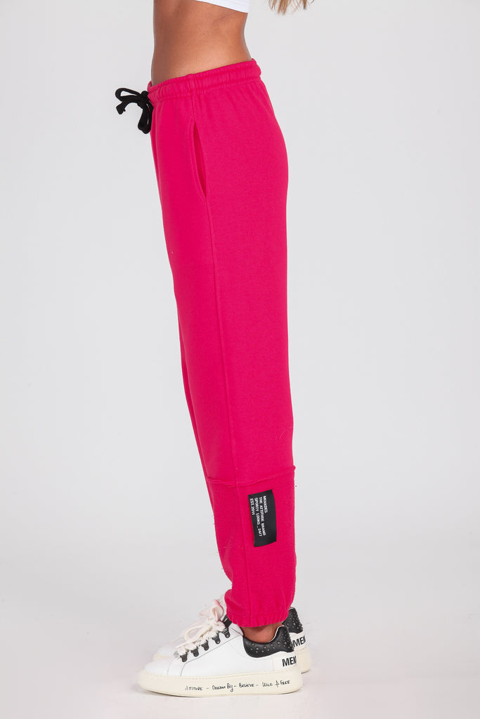 Jogger cortes desiguales & revés felpa · CORAL ·