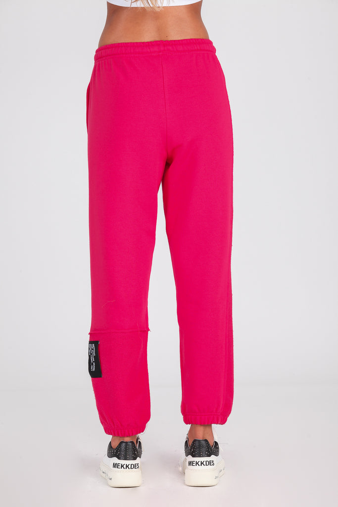 Jogger cortes desiguales & revés felpa · CORAL ·