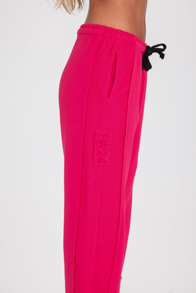 Jogger cortes desiguales & revés felpa · CORAL ·