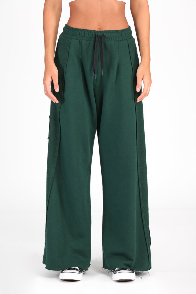 Jogger wide leg verde