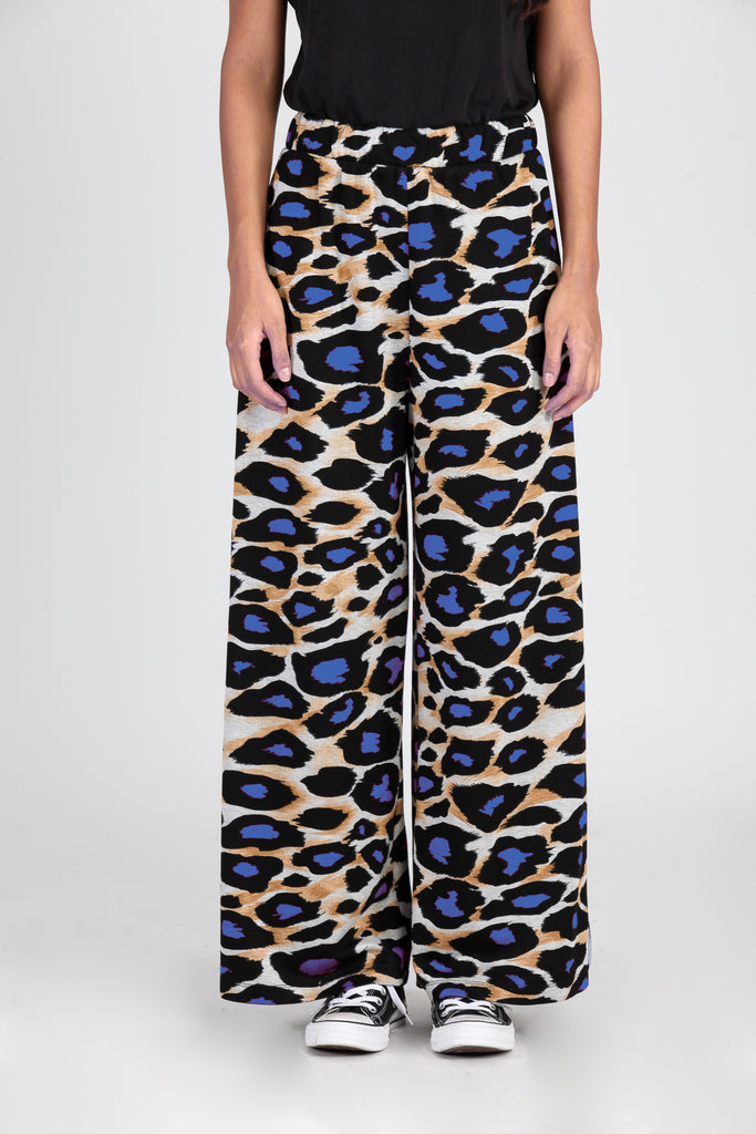 Pantalón Holgado Punto PRINT · AZUL ·