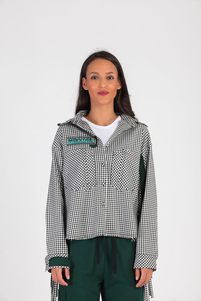 Sobrecamisa flecos & cortes desiguales · VICHY & VERDE ·