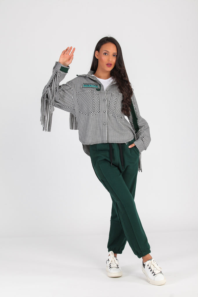 Sobrecamisa flecos & cortes desiguales · VICHY & VERDE ·