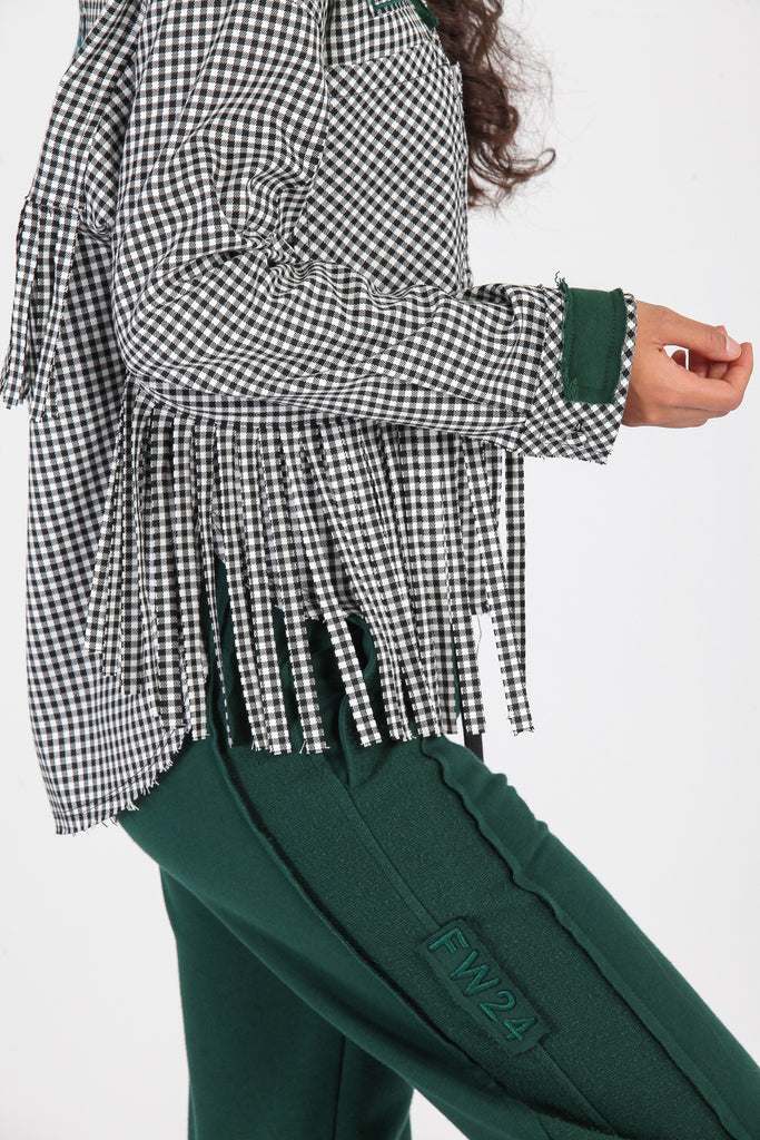 Sobrecamisa flecos & cortes desiguales · VICHY & VERDE ·