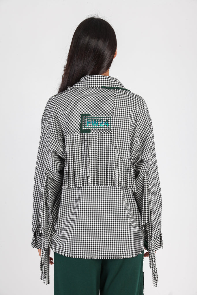 Sobrecamisa flecos & cortes desiguales · VICHY & VERDE ·
