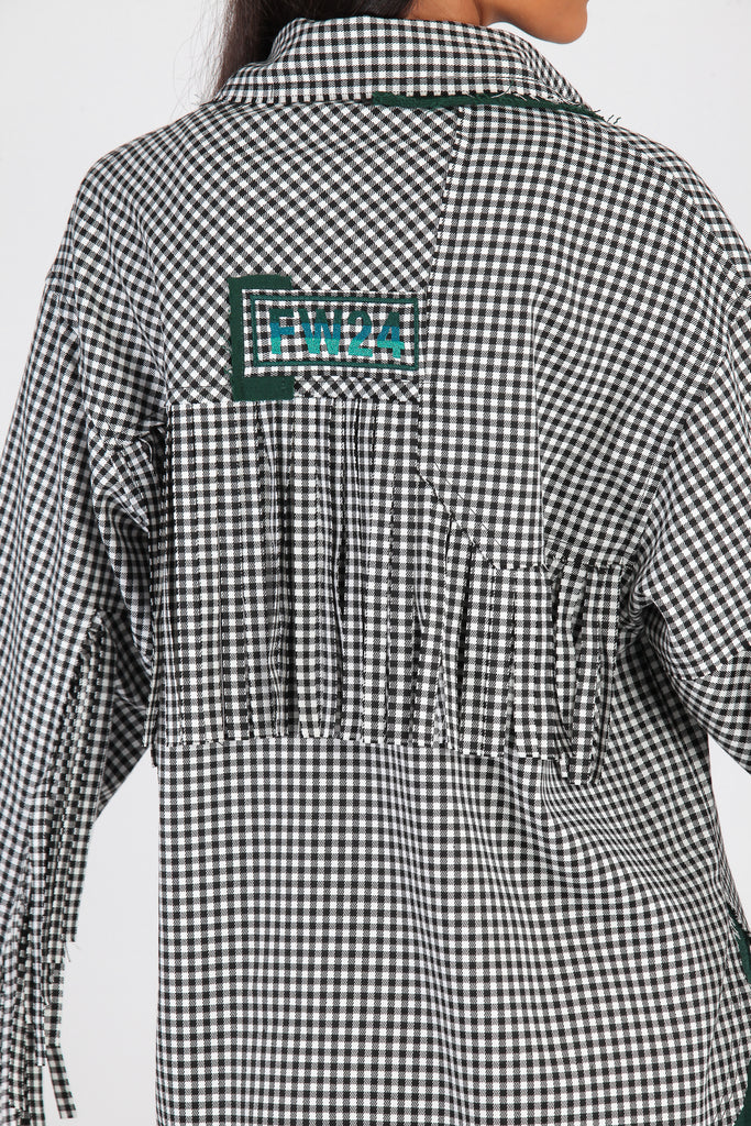 Sobrecamisa flecos & cortes desiguales · VICHY & VERDE ·
