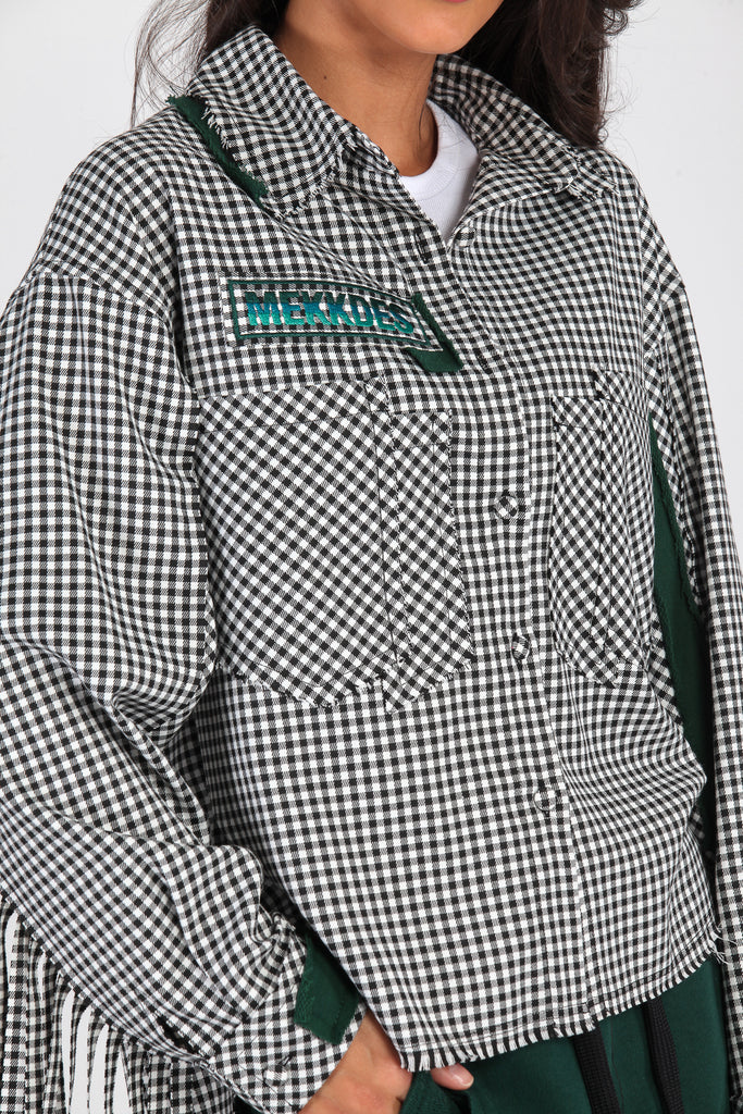 Sobrecamisa flecos & cortes desiguales · VICHY & VERDE ·