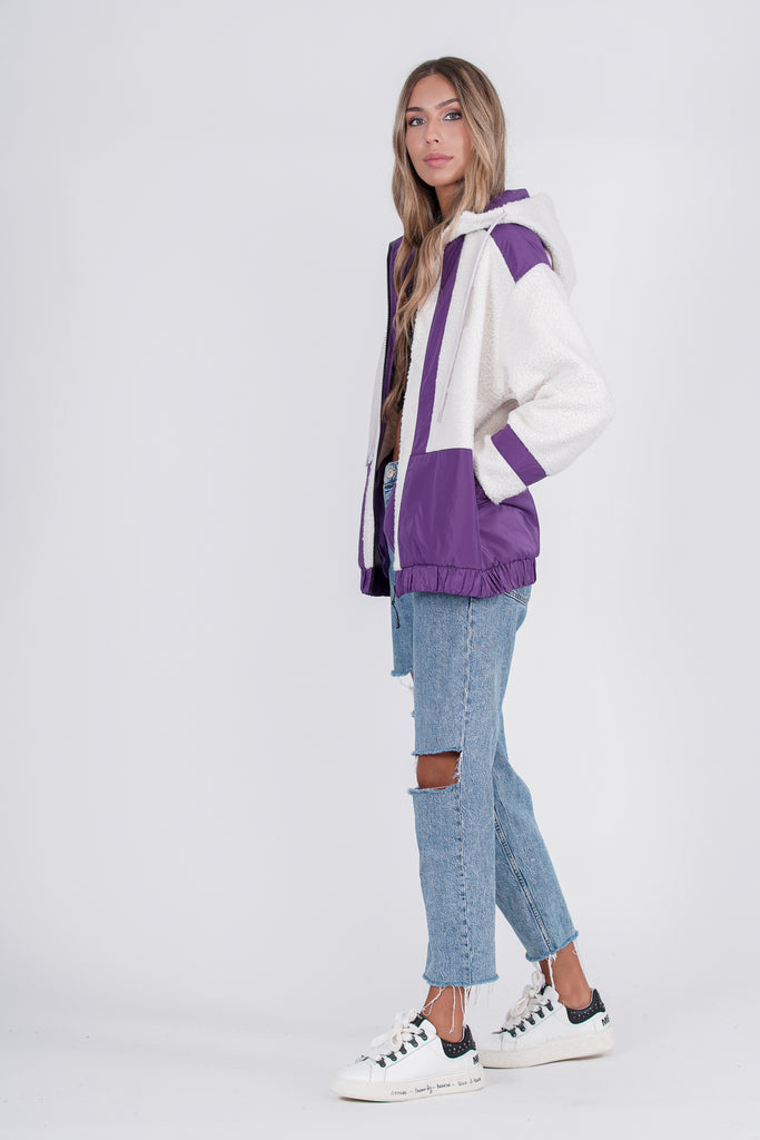 Chaqueta dolly crudo y morado