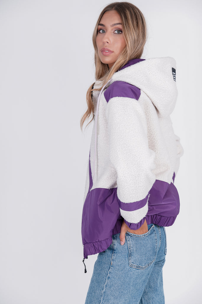 Chaqueta dolly crudo y morado