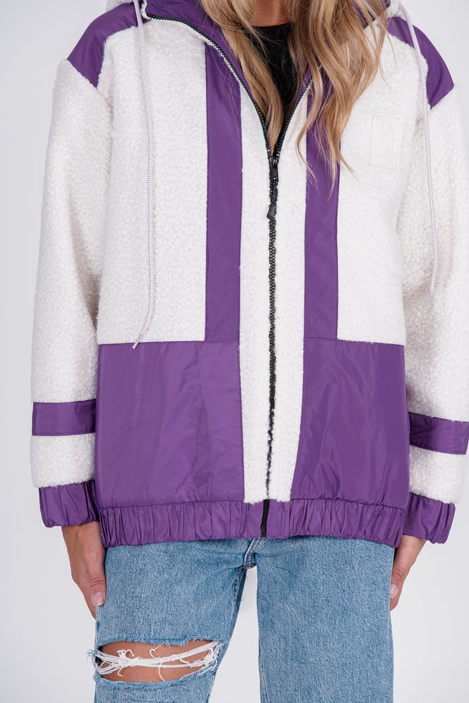 Chaqueta dolly crudo y morado