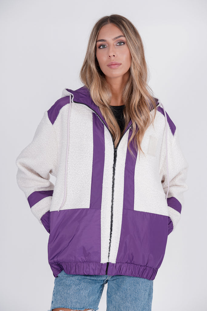 Chaqueta dolly crudo y morado