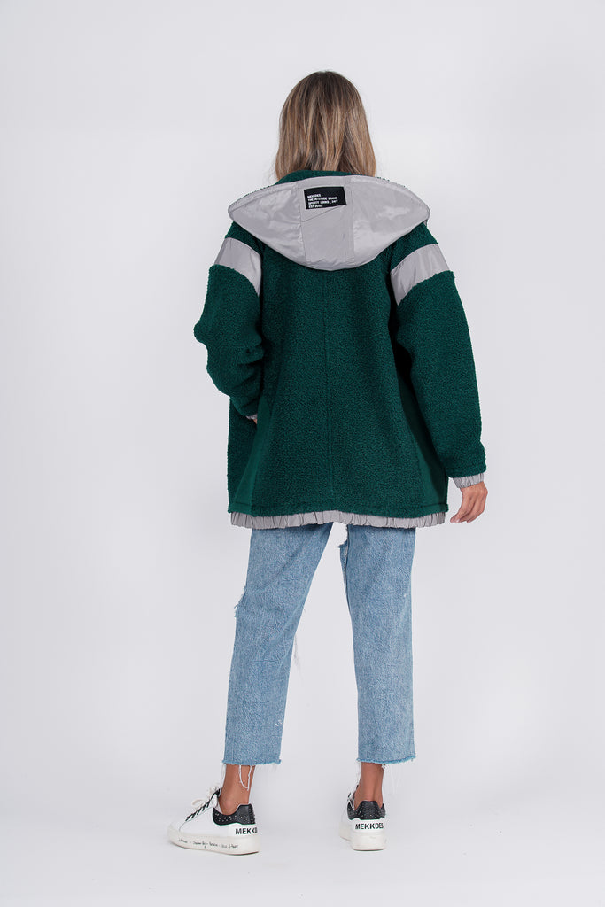 Chaquetón dolly verde y gris
