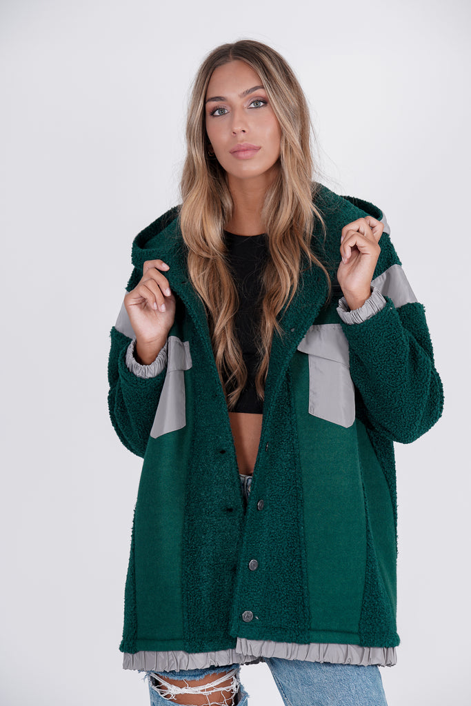 Chaquetón dolly verde y gris