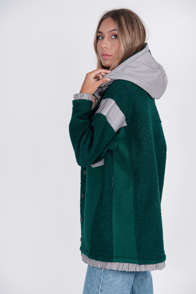 Chaquetón dolly verde y gris