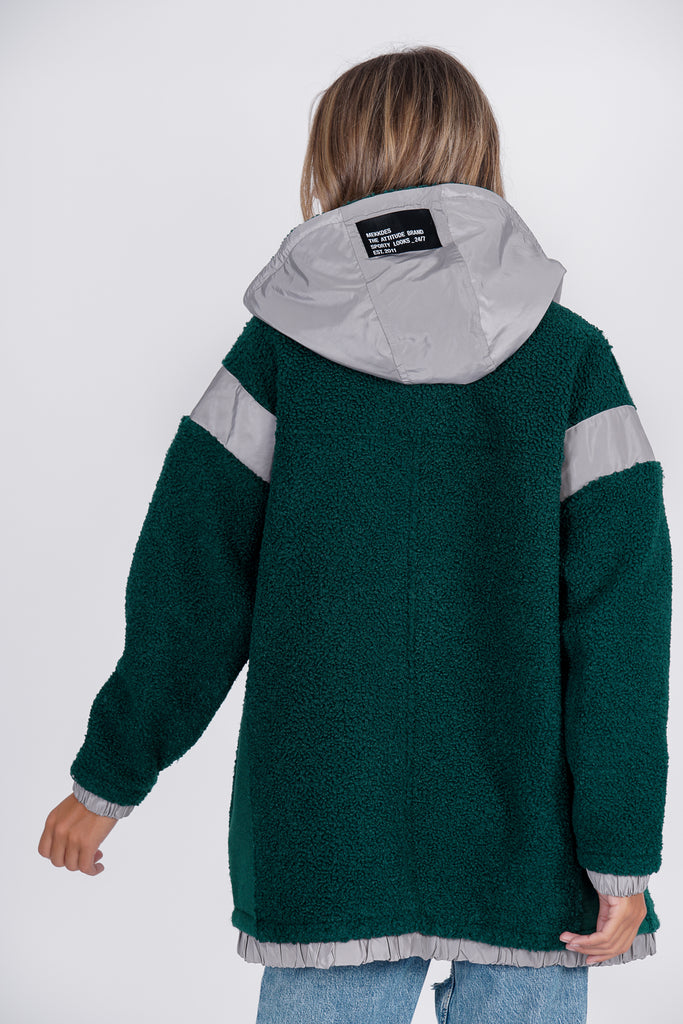 Chaquetón dolly verde y gris