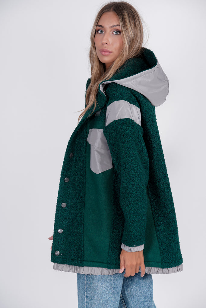 Chaquetón dolly verde y gris
