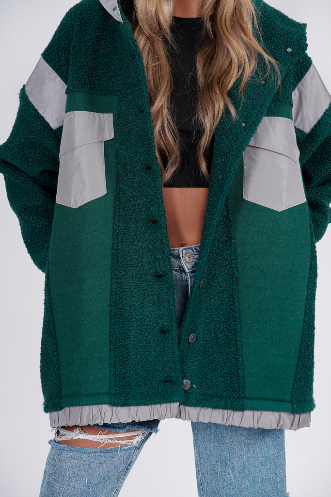 Chaquetón dolly verde y gris