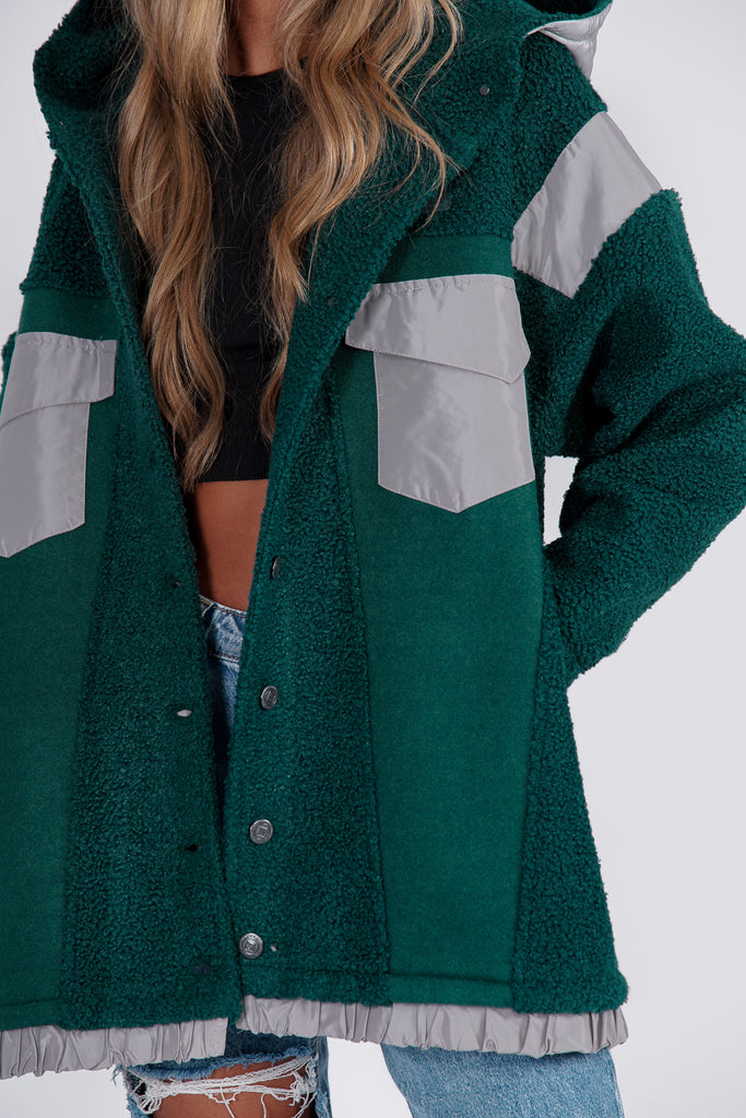 Chaquetón dolly verde y gris