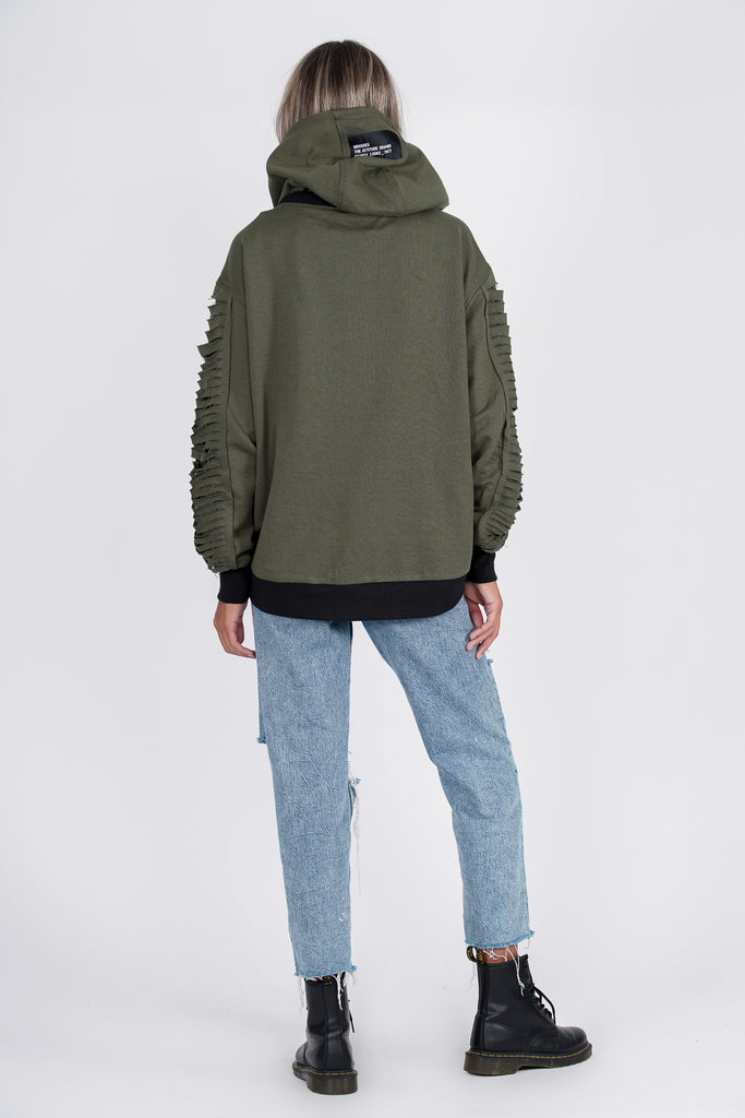 Sudadera multicordones & detalle mangas · KHAKI ·