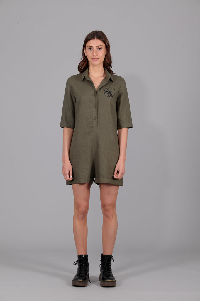 Mono corto Lino CALIFORNIA · KHAKI ·