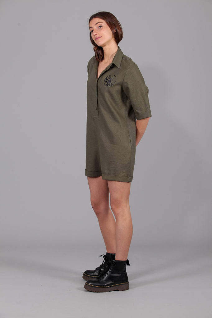 Mono corto Lino CALIFORNIA · KHAKI ·