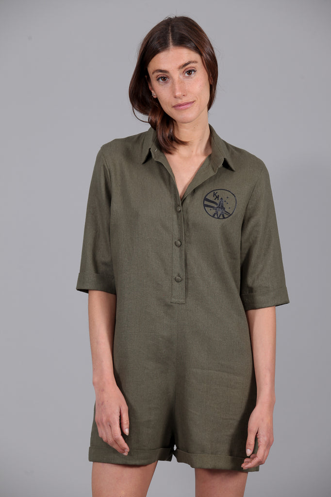 Mono corto Lino CALIFORNIA · KHAKI ·