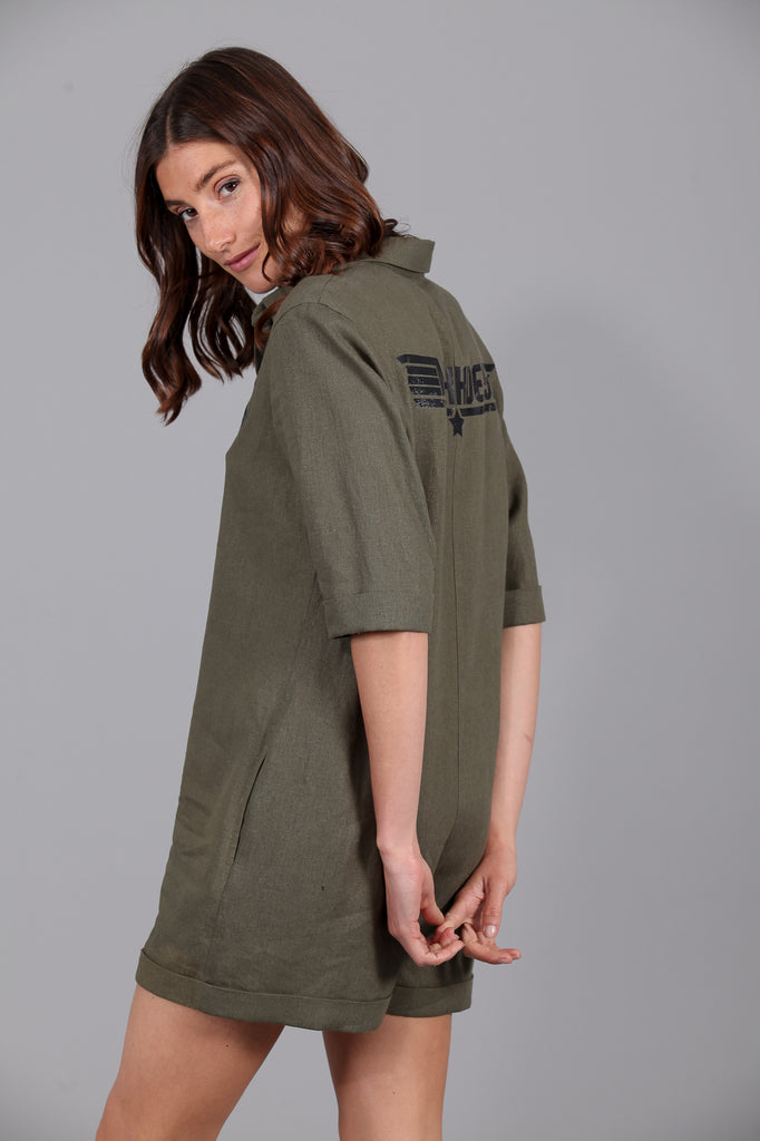 Mono corto Lino CALIFORNIA · KHAKI ·