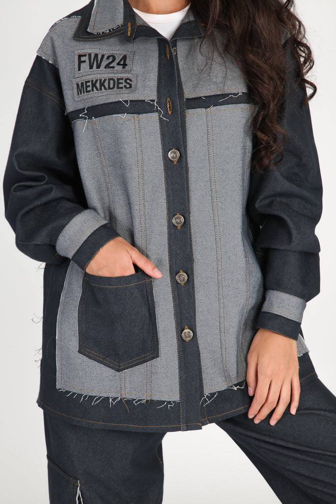 Sobrecamisa denim parches. Exclusivo online