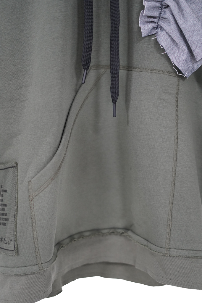 Sudadera volante denim khaki