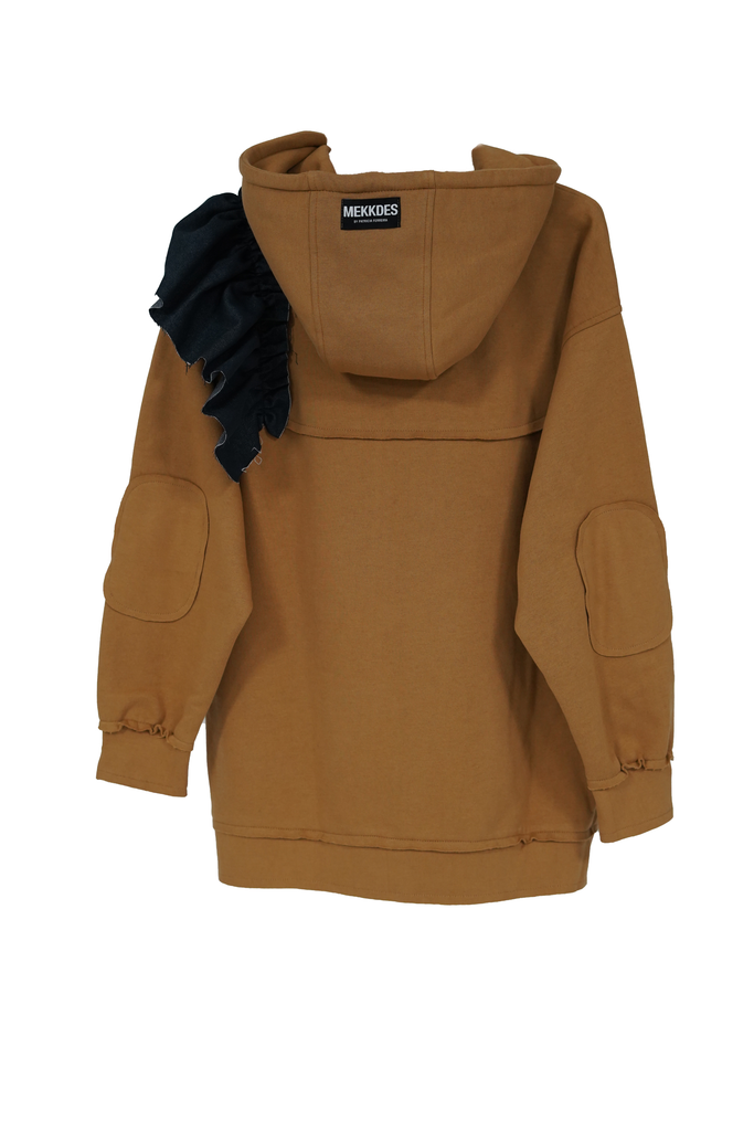 Sudadera volante denim camel