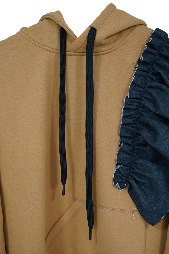 Sudadera volante denim camel