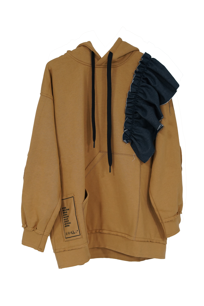 Sudadera volante denim camel