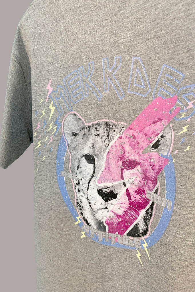 Camiseta HE gris ROCK & CHEETAH espalda redondeada