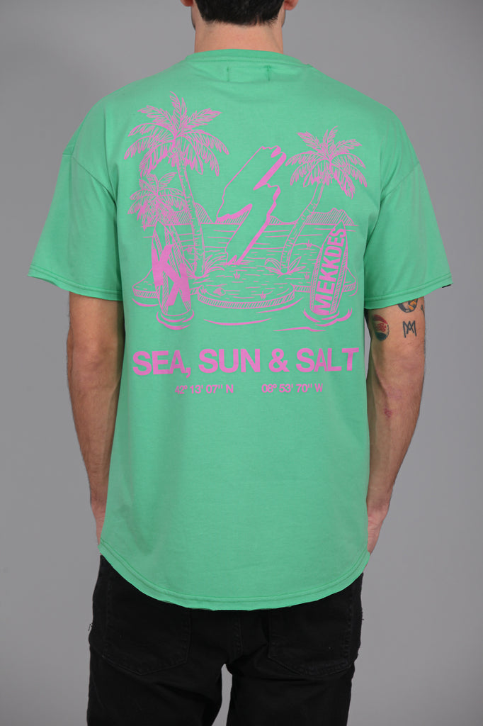 Camiseta HE "SEA, SUN, SALT " · VERDE ·