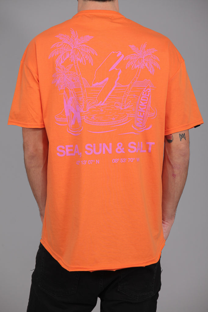 Camiseta HE "SEA, SUN, SALT " · CORAL ·
