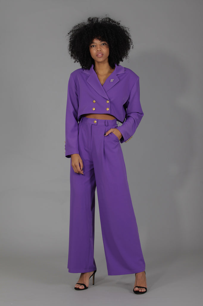 Pantalón traje holgado · MORADO ·