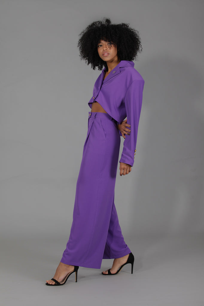 Pantalón traje holgado · MORADO ·