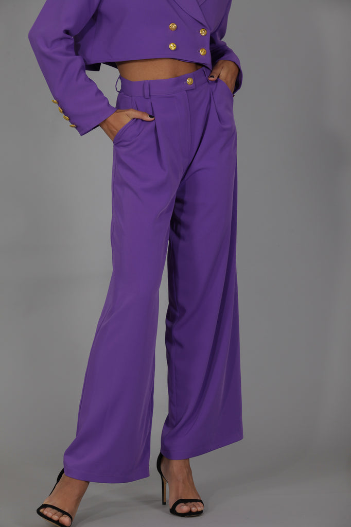 Pantalón traje holgado · MORADO ·