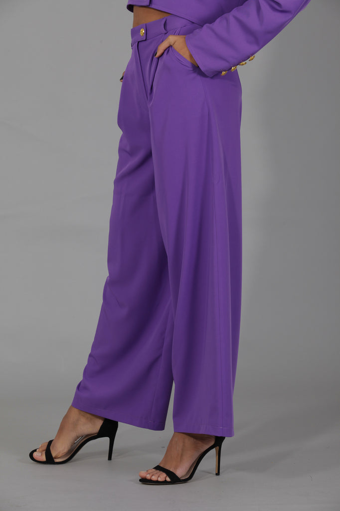 Pantalón traje holgado · MORADO ·