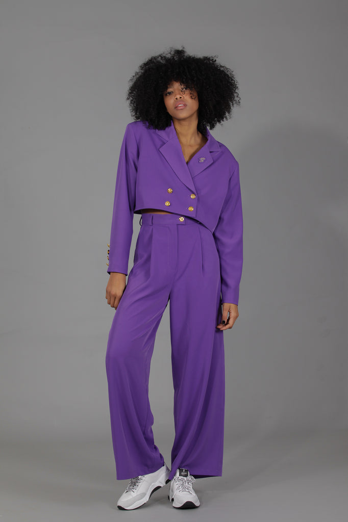 Pantalón traje holgado · MORADO ·