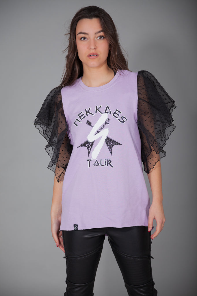 Camiseta felpa volantes ROCK & SPRAY organza · LILA·